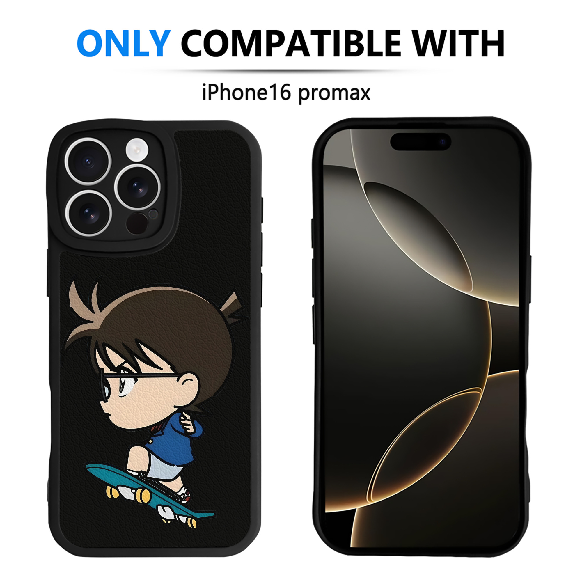 （画像用） 名探偵コナン 江戸川 コナン Detective Conan Conan Edogawa 【iPhone 16シリーズ対応】シリコンスマホケース（レザー調） 材質：シリコン
